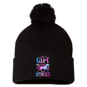 Just A Who Loves Horses Riding Cute Horse  Pom Pom 12in Knit Beanie