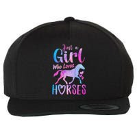 Just A Who Loves Horses Riding Cute Horse  Wool Snapback Cap