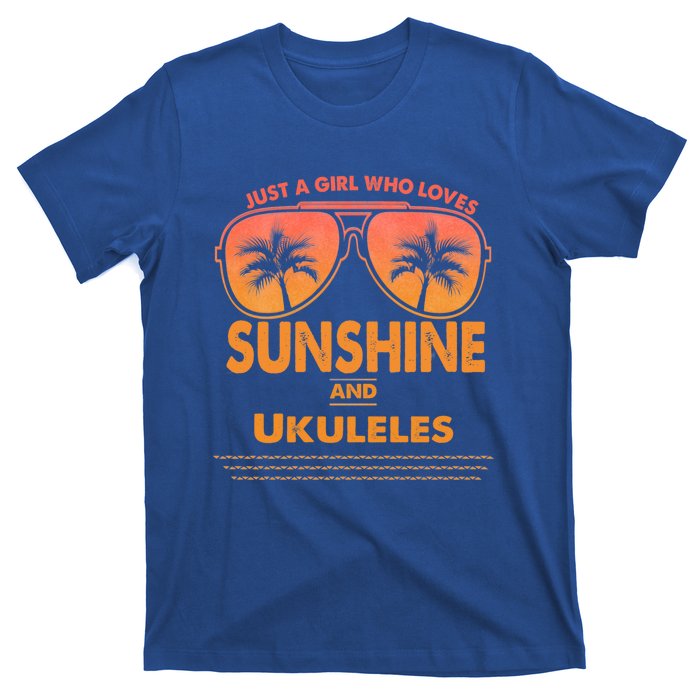 Just A Who Loves Sunshine And Ukuleles Gift T-Shirt