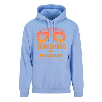 Just A Who Loves Sunshine And Ukuleles Gift Unisex Surf Hoodie