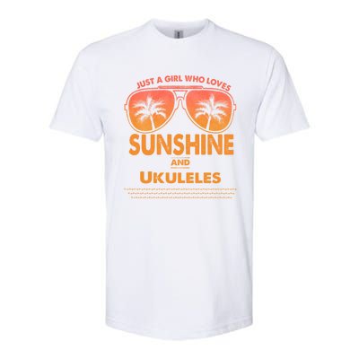 Just A Who Loves Sunshine And Ukuleles Gift Softstyle® CVC T-Shirt