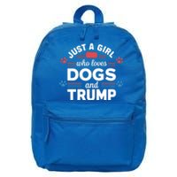 Just A Who Loves Dogs And Trump Funny Gift Dog Lover Gift 16 in Basic Backpack