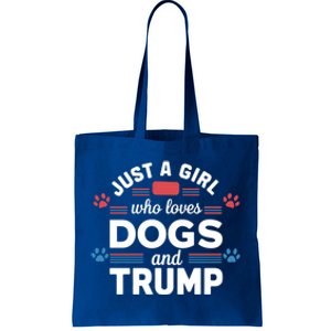 Just A Who Loves Dogs And Trump Funny Gift Dog Lover Gift Tote Bag