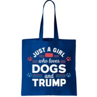 Just A Who Loves Dogs And Trump Funny Gift Dog Lover Gift Tote Bag