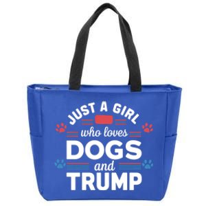 Just A Who Loves Dogs And Trump Funny Gift Dog Lover Gift Zip Tote Bag