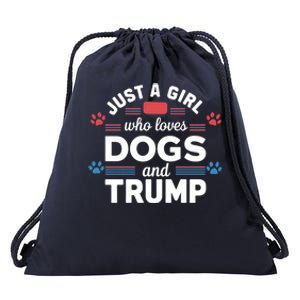 Just A Who Loves Dogs And Trump Funny Gift Dog Lover Gift Drawstring Bag