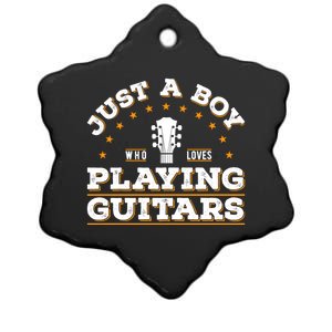 Just A Who Loves Playing Guitar Lover Cool Musician Tee Gift Ceramic Star Ornament