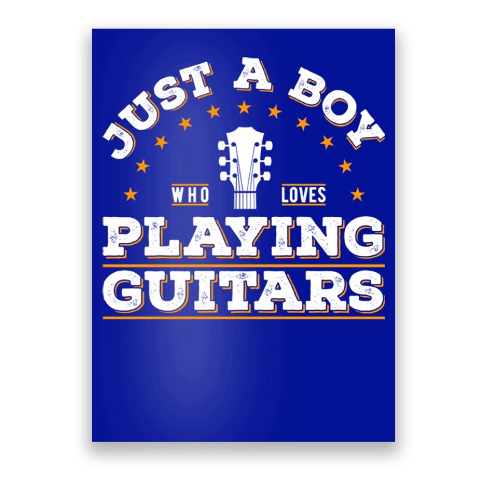 Just A Who Loves Playing Guitar Lover Cool Musician Tee Gift Poster