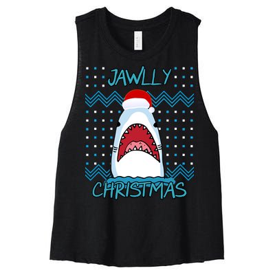 Jawlly Christmas Ugly Women's Racerback Cropped Tank