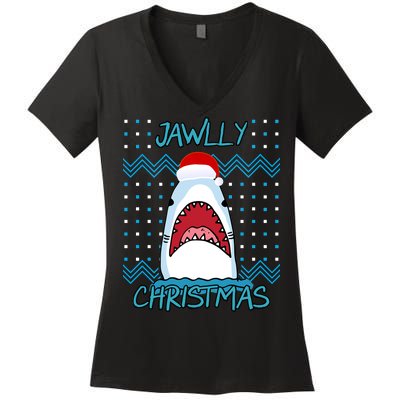 Jawlly Christmas Ugly Women's V-Neck T-Shirt