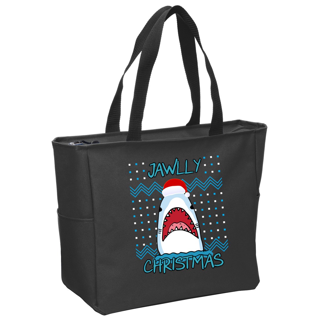 Jawlly Christmas Ugly Zip Tote Bag
