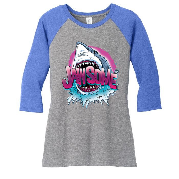 Jawsome Women's Tri-Blend 3/4-Sleeve Raglan Shirt