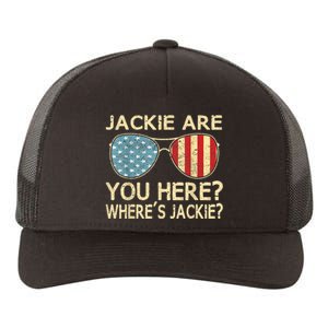 Jackie Are You Here Where's Jackie Funny Saying Yupoong Adult 5-Panel Trucker Hat