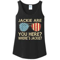 Jackie Are You Here Where's Jackie Funny Saying Ladies Essential Tank