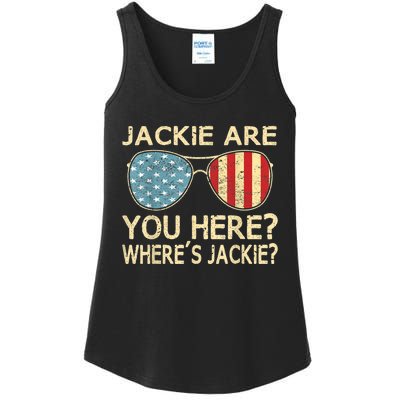 Jackie Are You Here Where's Jackie Funny Saying Ladies Essential Tank