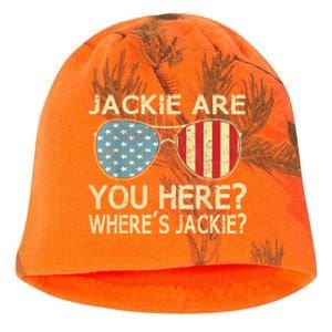 Jackie Are You Here Where's Jackie Funny Saying Kati - Camo Knit Beanie