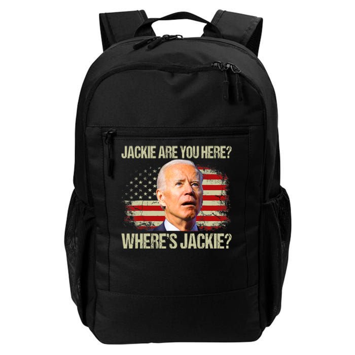 Jackie Are You Here Where's Jackie Funny Anti Joe Biden Daily Commute Backpack