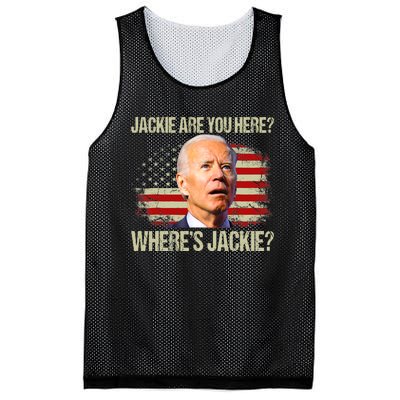 Jackie Are You Here Where's Jackie Funny Anti Joe Biden Mesh Reversible Basketball Jersey Tank