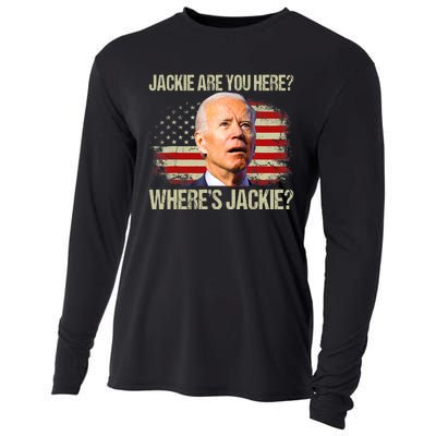 Jackie Are You Here Where's Jackie Funny Anti Joe Biden Cooling Performance Long Sleeve Crew