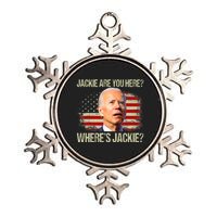 Jackie Are You Here Where's Jackie Funny Anti Joe Biden Metallic Star Ornament