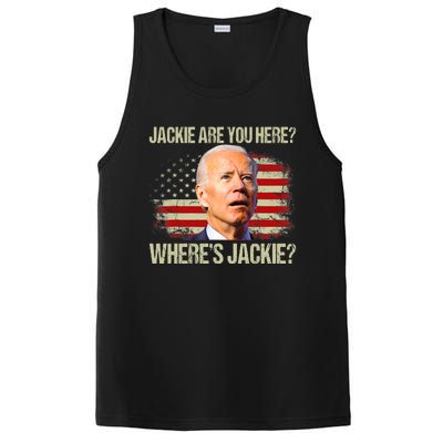 Jackie Are You Here Where's Jackie Funny Anti Joe Biden PosiCharge Competitor Tank