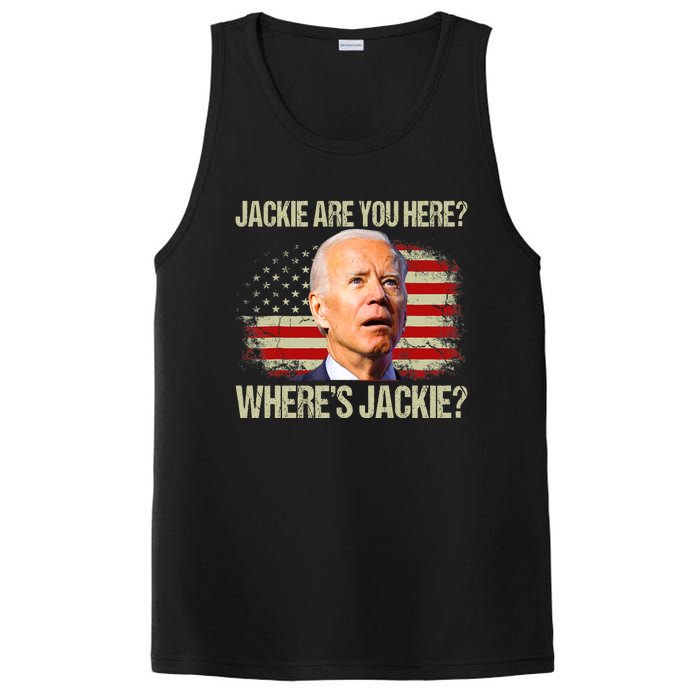 Jackie Are You Here Where's Jackie Funny Anti Joe Biden PosiCharge Competitor Tank