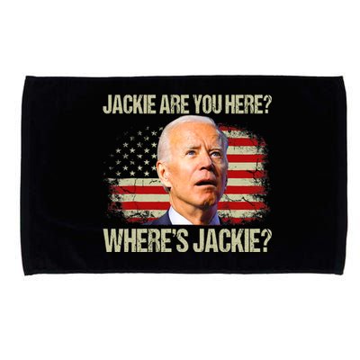 Jackie Are You Here Where's Jackie Funny Anti Joe Biden Microfiber Hand Towel