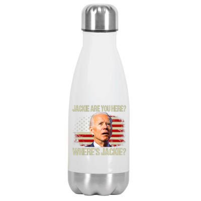 Jackie Are You Here Where's Jackie Funny Anti Joe Biden Stainless Steel Insulated Water Bottle