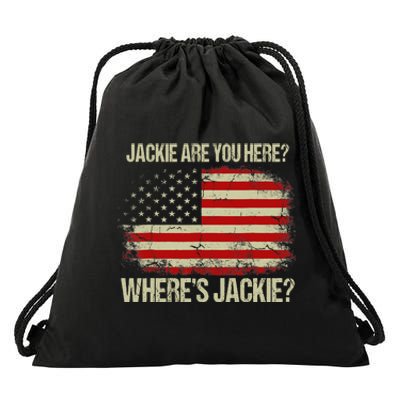 Jackie Are You Here Where's Jackie Funny Anti Joe Biden Drawstring Bag