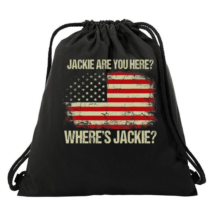 Jackie Are You Here Where's Jackie Funny Anti Joe Biden Drawstring Bag