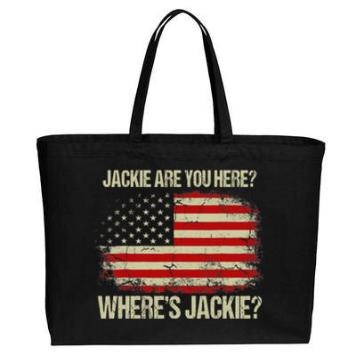 Jackie Are You Here Where's Jackie Funny Anti Joe Biden Cotton Canvas Jumbo Tote