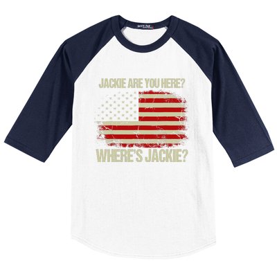 Jackie Are You Here Where's Jackie Funny Anti Joe Biden Baseball Sleeve Shirt