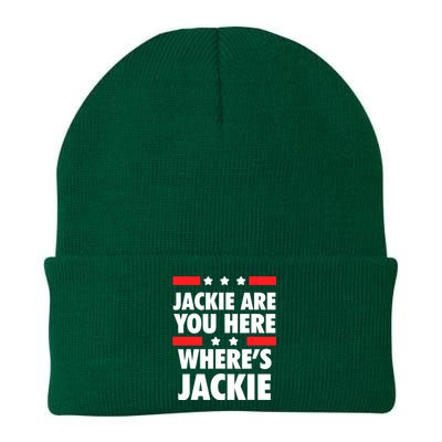 Jackie Are You Here Where's Jackie Biden President Funny Tee Knit Cap Winter Beanie