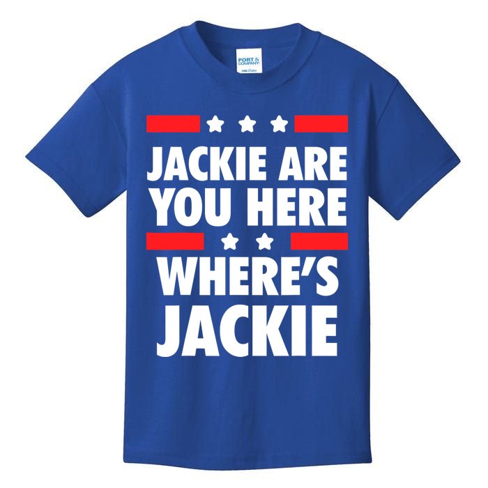 Jackie Are You Here Where's Jackie Biden President Funny Tee Kids T-Shirt