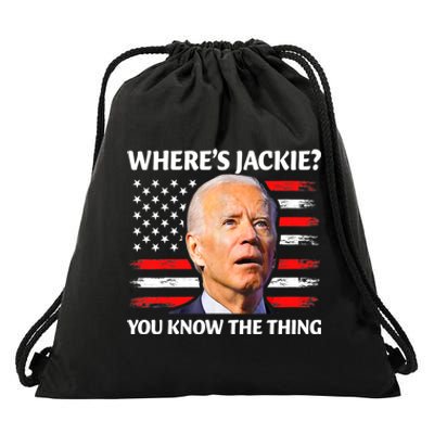 Jackie Are You Here Where's Jackie Funny Anti Joe Biden Drawstring Bag