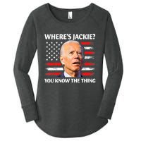 Jackie Are You Here Where's Jackie Funny Anti Joe Biden Women's Perfect Tri Tunic Long Sleeve Shirt