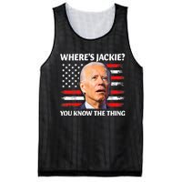 Jackie Are You Here Where's Jackie Funny Anti Joe Biden Mesh Reversible Basketball Jersey Tank