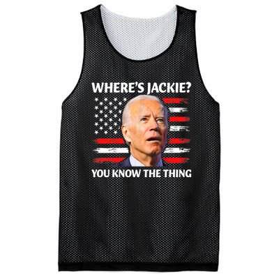 Jackie Are You Here Where's Jackie Funny Anti Joe Biden Mesh Reversible Basketball Jersey Tank