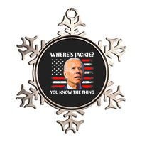 Jackie Are You Here Where's Jackie Funny Anti Joe Biden Metallic Star Ornament