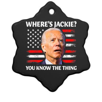 Jackie Are You Here Where's Jackie Funny Anti Joe Biden Ceramic Star Ornament