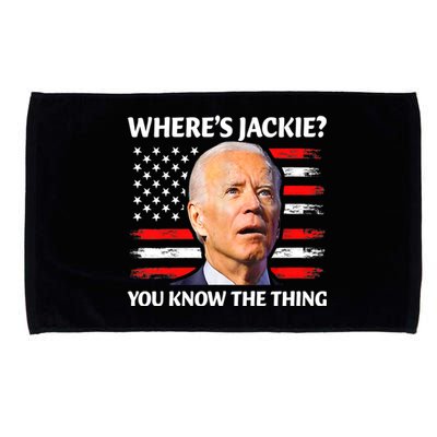 Jackie Are You Here Where's Jackie Funny Anti Joe Biden Microfiber Hand Towel