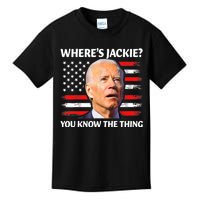 Jackie Are You Here Where's Jackie Funny Anti Joe Biden Kids T-Shirt