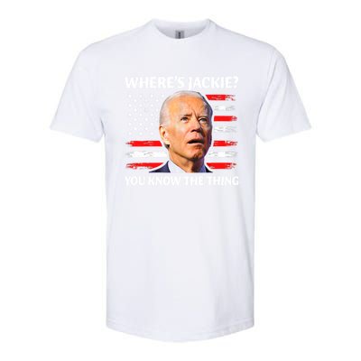 Jackie Are You Here Where's Jackie Funny Anti Joe Biden Softstyle® CVC T-Shirt