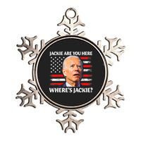 Jackie Are You Here Where's Jackie Funny Anti Joe Biden Metallic Star Ornament