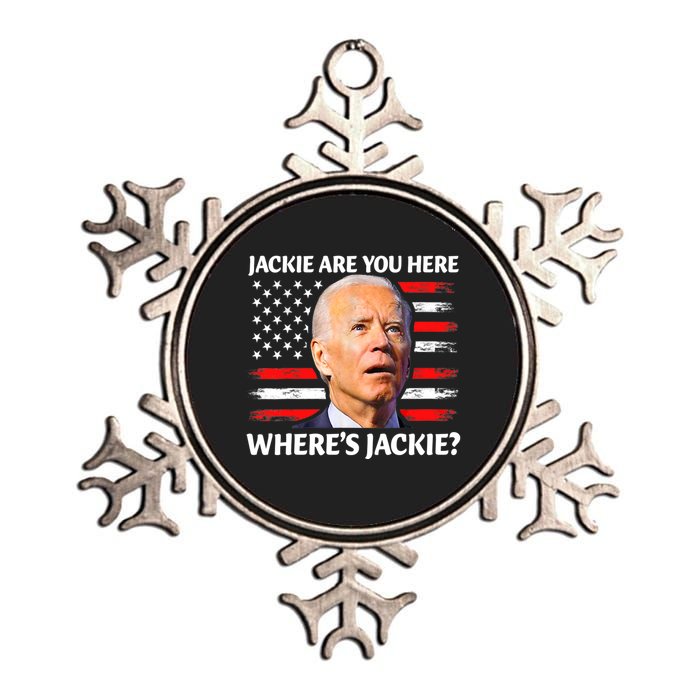 Jackie Are You Here Where's Jackie Funny Anti Joe Biden Metallic Star Ornament