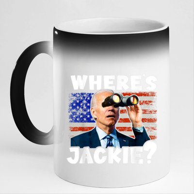 Jackie Are You Here Where's Jackie Funny Anti Joe Biden 11oz Black Color Changing Mug