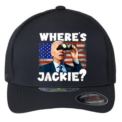 Jackie Are You Here Where's Jackie Funny Anti Joe Biden Flexfit Unipanel Trucker Cap