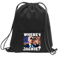 Jackie Are You Here Where's Jackie Funny Anti Joe Biden Sweatshirt Cinch Pack Bag