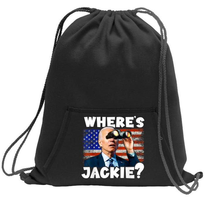 Jackie Are You Here Where's Jackie Funny Anti Joe Biden Sweatshirt Cinch Pack Bag