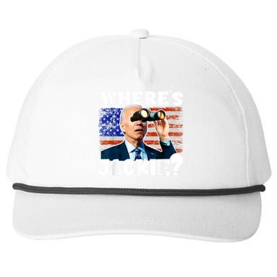 Jackie Are You Here Where's Jackie Funny Anti Joe Biden Snapback Five-Panel Rope Hat